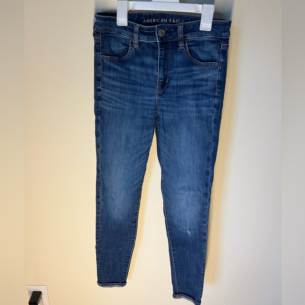 American Eagle Outfitters Women's Dark Blue Skinny Jeans